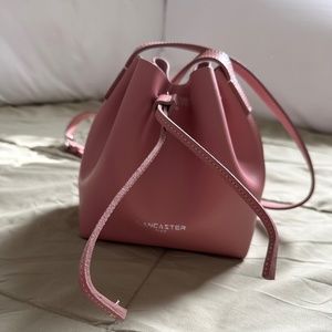 Lancaster Pink Leather Bucket Bag